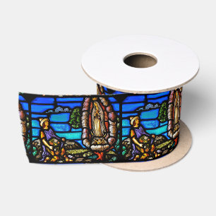 Ruban En Satin Notre Senora verre souillé de Madame Guadalupe