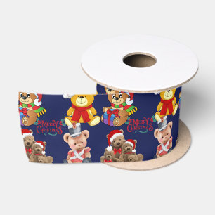 Ruban En Satin Nounours Joyeux Noël