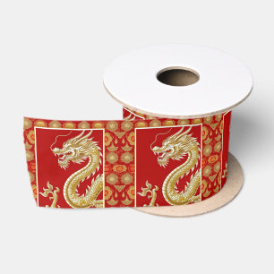 Ruban En Satin Nouvelle année chinoise moderne et heureuse, motif