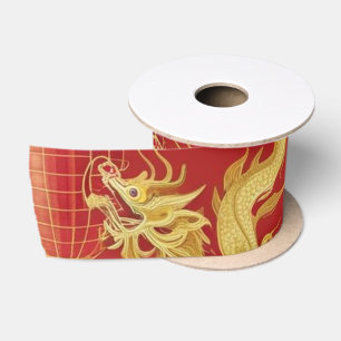 Ruban En Satin Nouvelle année lunaire moderne motif asiatique mod