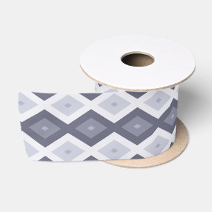 Ruban En Satin Nuances de bleu gris motif diamant