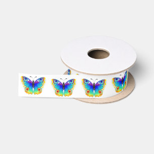 Ruban En Satin Oeil de paon arc-en-ciel