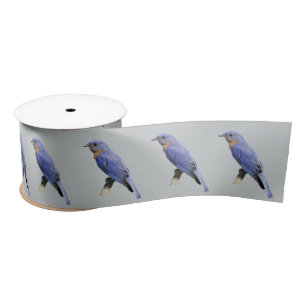 Ruban En Satin Oiseaux bleus