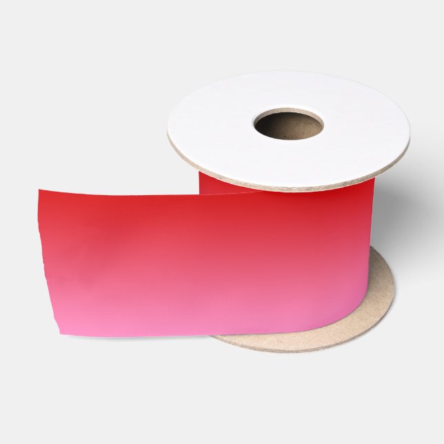 Ruban En Satin Ombré rose rouge #1 large (Bobine)