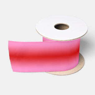 Ruban En Satin Ombré rose rouge N° 2 large