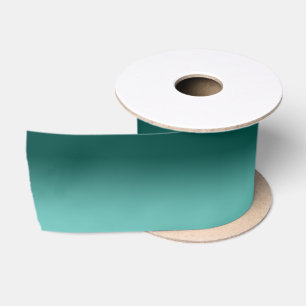 Ruban En Satin Ombre Turquoise foncé et Turquoise clair