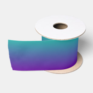 Ruban En Satin Ombre violet turquoise et violette