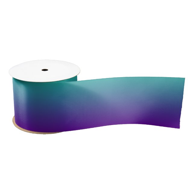 Ruban En Satin Ombre violet turquoise et violette (Bobine)