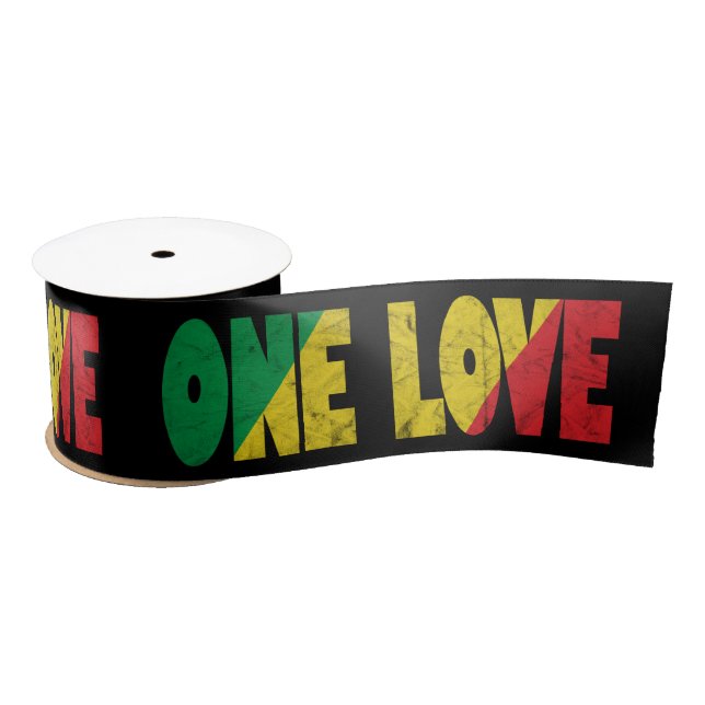 Ruban En Satin One Love Rasta Reggae Wedding Cake (Bobine)