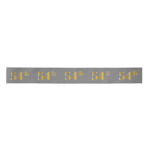 Ruban En Satin Or Faux/Imitation "54ème" Numéro d'événement (Gris