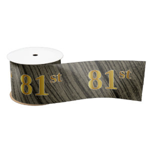 Ruban En Satin Or Faux/Imitation "81ème" Numéro d'événement (Rust