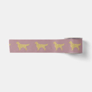 Ruban En Satin Or Parties scintillant Golden Retriever rose