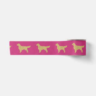 Ruban En Satin Or Parties scintillant Golden Retriever rose