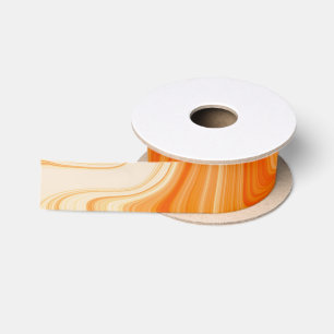 Ruban En Satin Orange Retro Fashion Liquid Swirl Cute et Super
