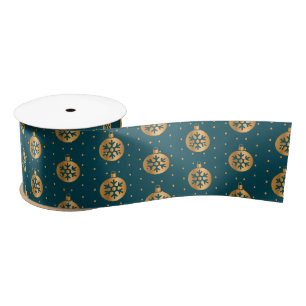 Ruban En Satin Ornements de Noël en or et en bleu Turquoise