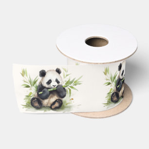 Ruban En Satin Ours de panda avec bambou