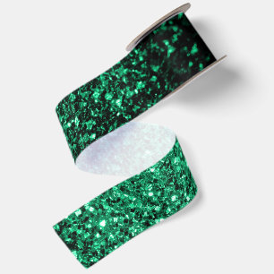 Ruban En Satin Paillettes vert émeraude