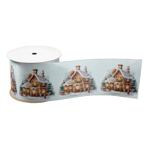 Ruban En Satin Pain d'épices Maison de Noël Satin Ribbon