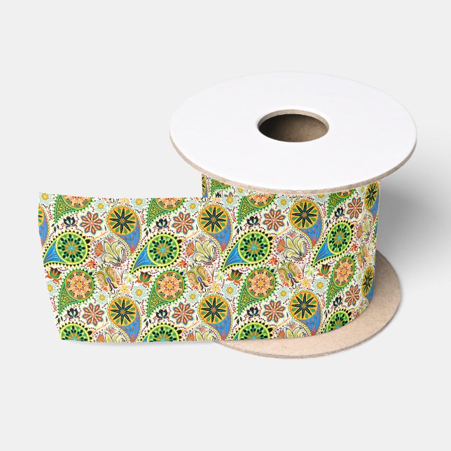 Ruban En Satin paisley d'été (Bobine)