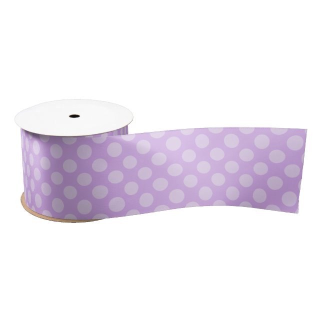 Ruban En Satin Pale Lavender Polka Dot (Bobine)