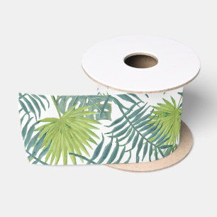Ruban En Satin Palm Tree Fronds Peinture hawaïenne