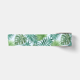 Ruban En Satin Palmier Tropical Feuille Motif vert