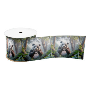 Ruban En Satin Panda Bear Paws En Forme De Coeur