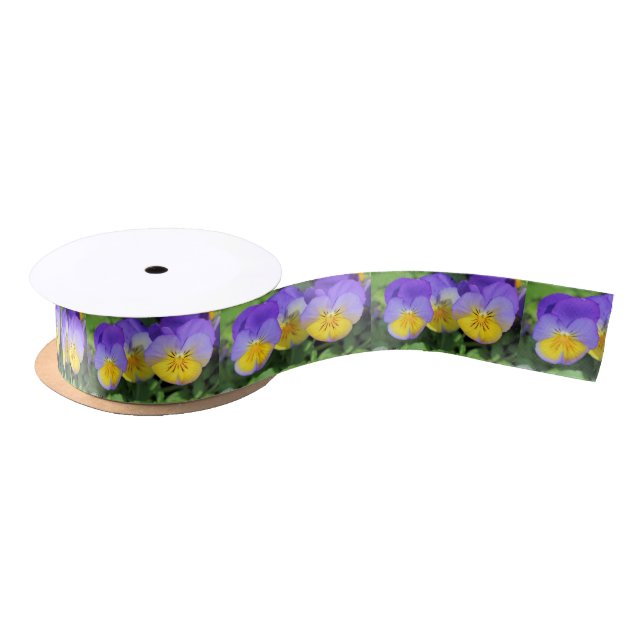 Ruban En Satin Pansies (Bobine)
