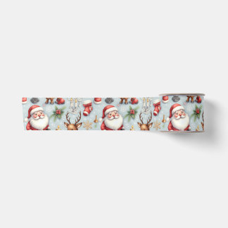 Ruban En Satin Papier cadeau de Noël père Noël & Reindeer