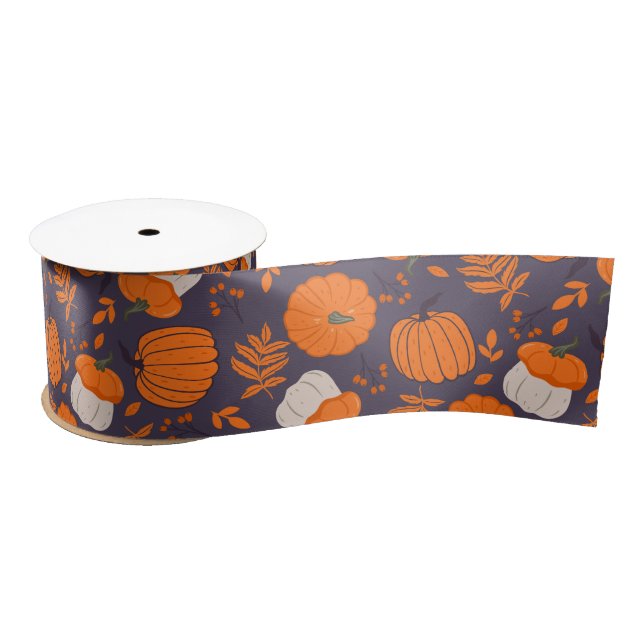 Ruban En Satin Papier d'emballage motif citrouille d'Halloween (Bobine)