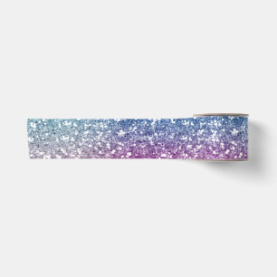 Ruban En Satin Papier d'emballage pailleté ombre rose bleu