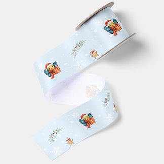 Ruban En Satin Papillon aquarelle de Noël amusant fête de Noël en