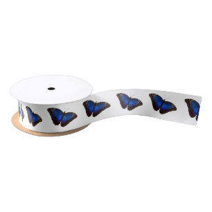 Ruban En Satin Papillon bleu de Morpho