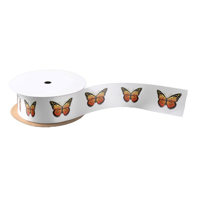 Ruban En Satin Papillon de monarque 1,5 pouces (Bobine)