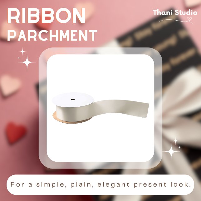 Ruban En Satin Parchemin Simple Plain Moderne Élégant Présent (Créateur téléchargé)