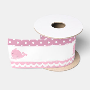 Ruban En Satin Parent mignonne et bébé baleine rose fille