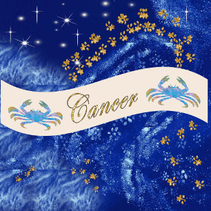 Ruban En Satin Parties scintillant d'or Cancer Zodiac cadeau d'an