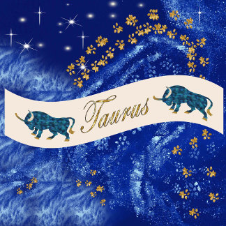 Ruban En Satin Parties scintillant d'or Taurus Zodiac cadeau d'an