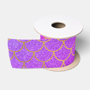 Ruban En Satin Parties scintillant rose violet de sirène or