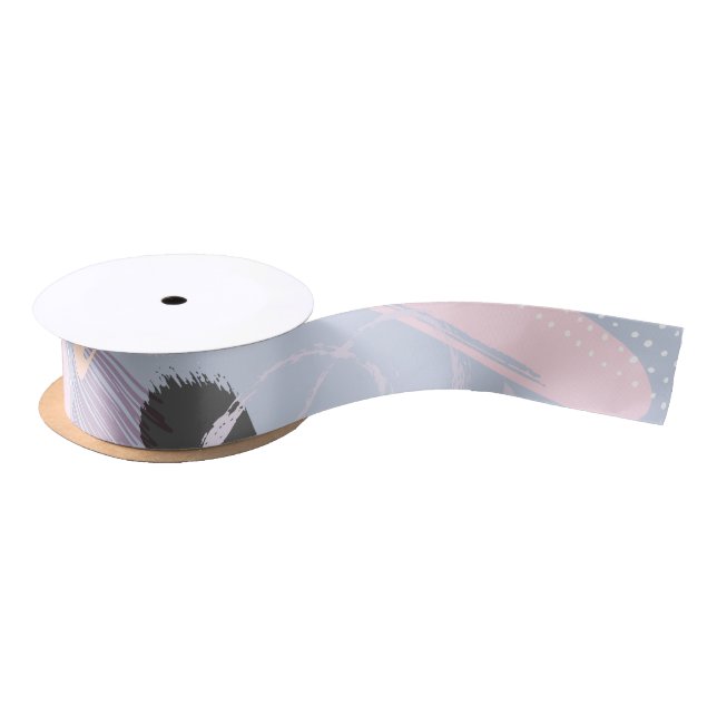 Ruban En Satin Pastel couleurs brushstrokies collage motif (Bobine)