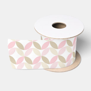 RUBAN EN SATIN PASTEL PINK & TAN MOTIF