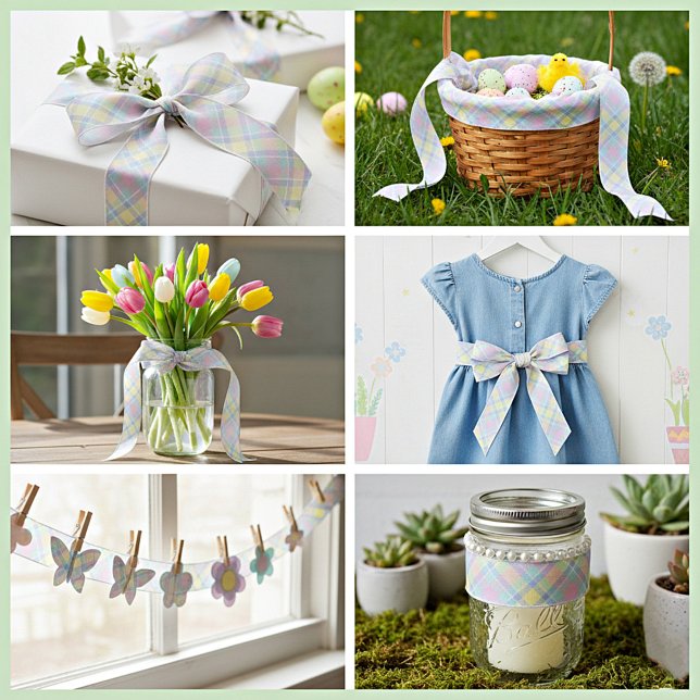 Ruban En Satin Pastel plaid (Créateur téléchargé)