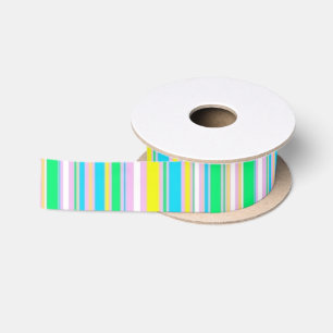 Ruban en satin Pastel rayures