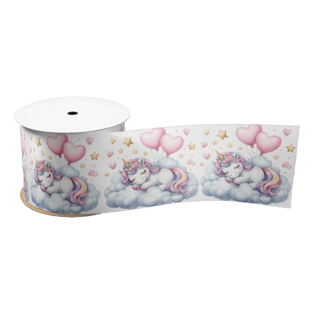 Ruban En Satin Pastel Unicorn (Bobine)
