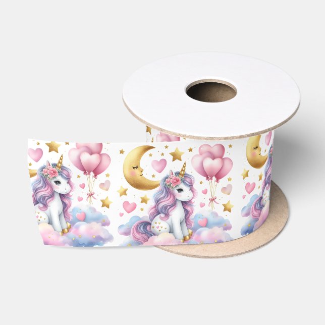 Ruban En Satin Pastel Unicorn (Bobine)