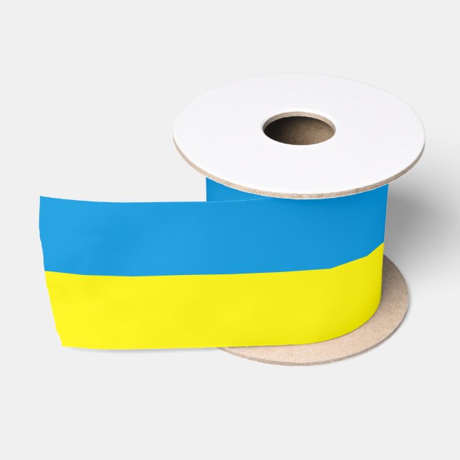 Ruban En Satin Pavillon ukrainien bleu et jaune (Bobine)