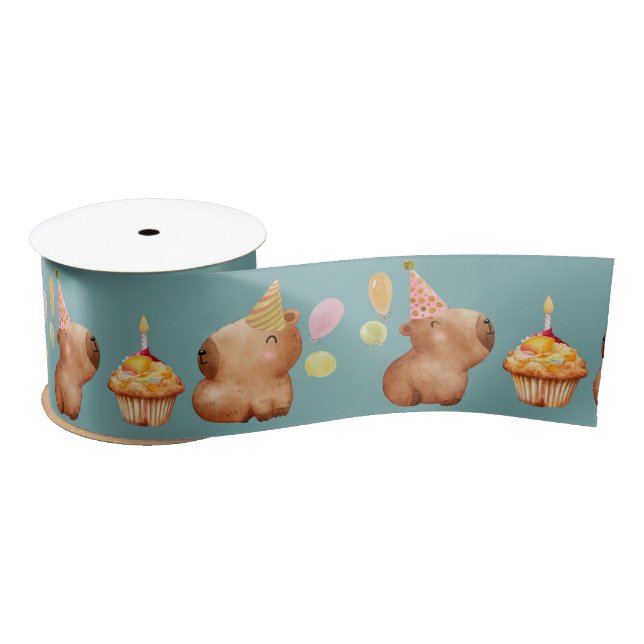 Ruban En Satin Pawsome de fête avec Capy (Bobine)
