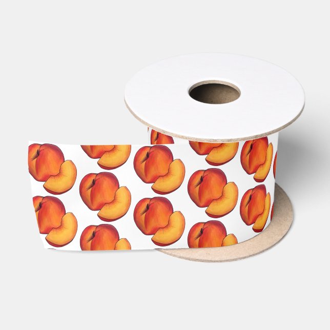 Ruban En Satin Peach Été Ripe Juicy Georgia Pache Fruit (Bobine)