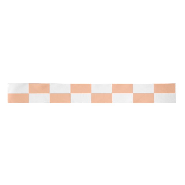 Ruban En Satin Peach Fuzz À damiers En vichy Motif (Devant)