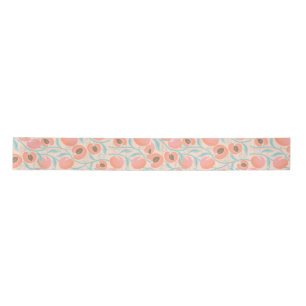 Ruban En Satin Peachs Blooms Boho Motif Peach
